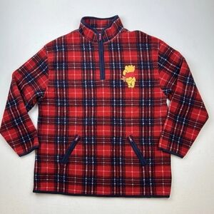 Disney Winnie The Pooh Fleece Red Plaid